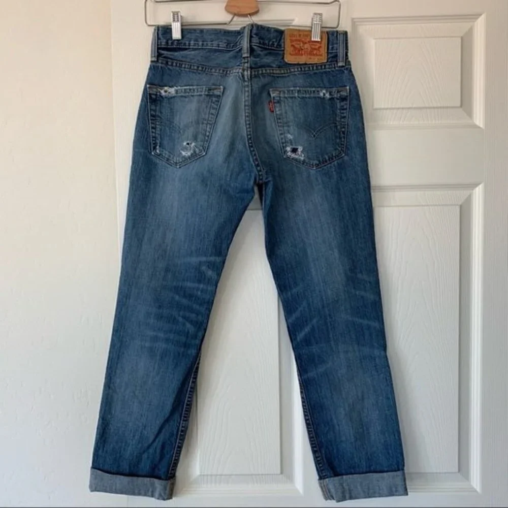 Levis 511 Slim Cuffed Distressed Jeans Size 29/30 - Picture 5 of 11